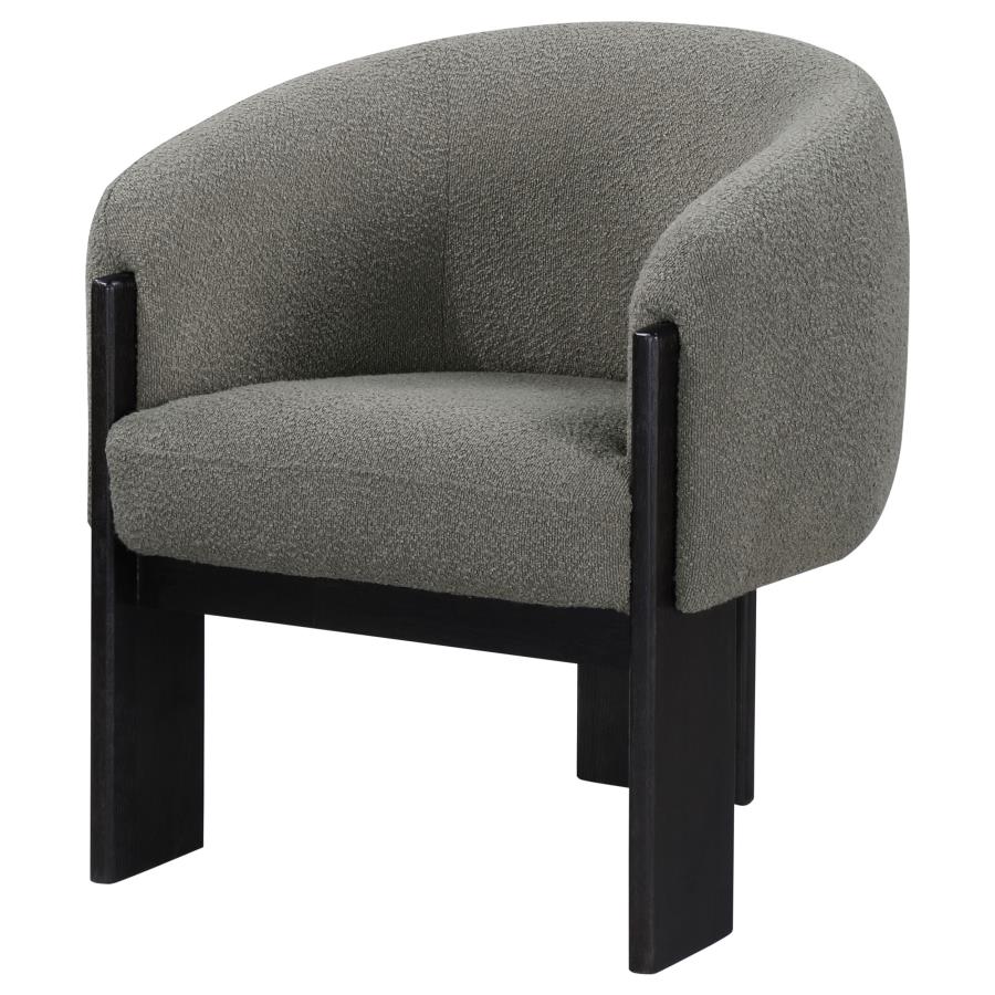 Valdez Boucle Upholstered Barrel Back Accent Chair Brown view 4