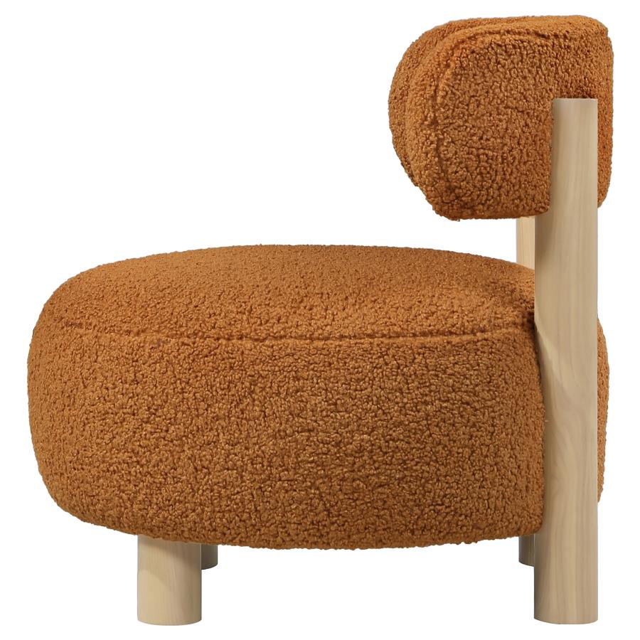 Zonie Boucle Upholstered Barrel Back Accent Chair Orange view 5