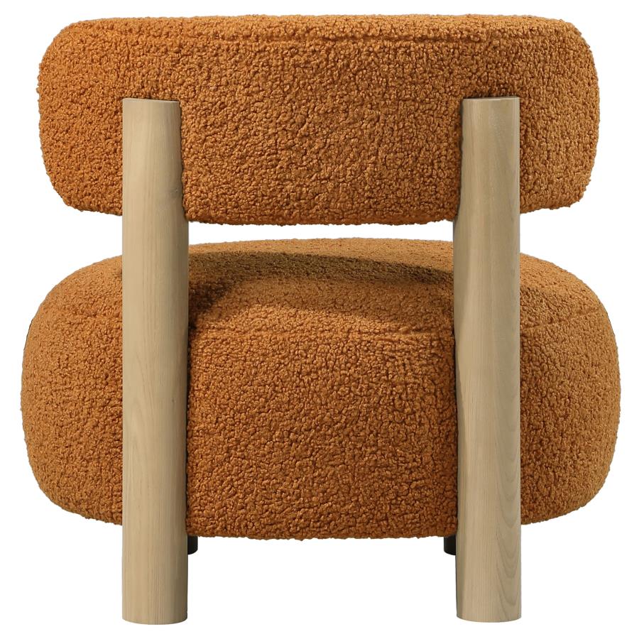 Zonie Boucle Upholstered Barrel Back Accent Chair Orange view 7