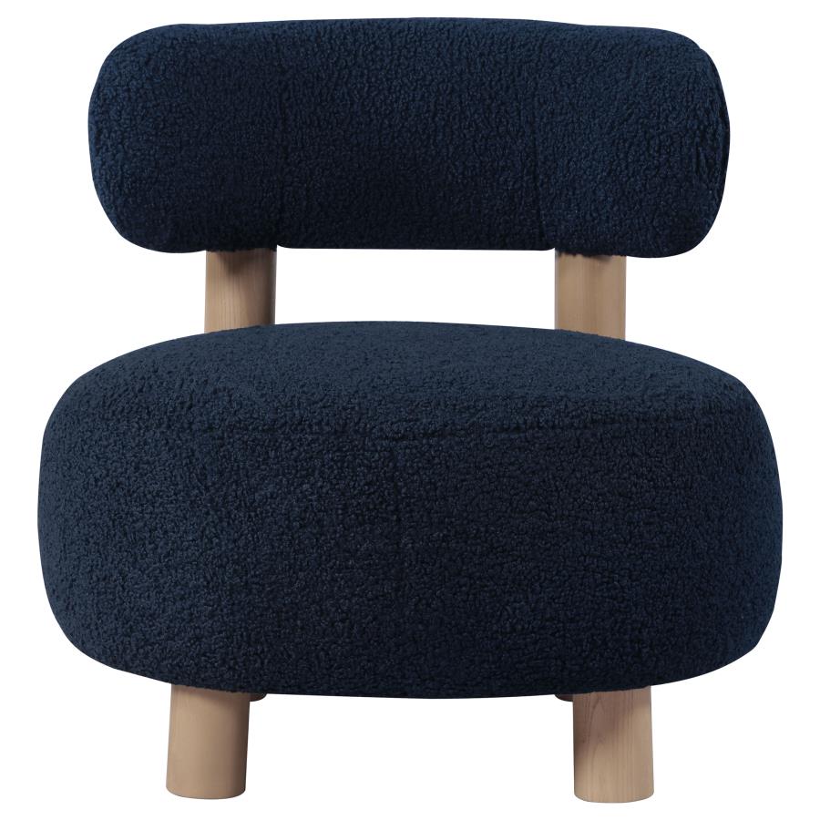 Zonie Boucle Upholstered Barrel Back Accent Chair Blue view 3