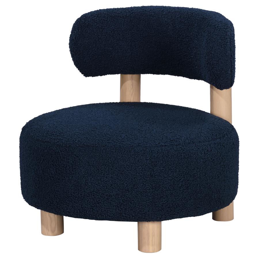 Zonie Boucle Upholstered Barrel Back Accent Chair Blue view 4
