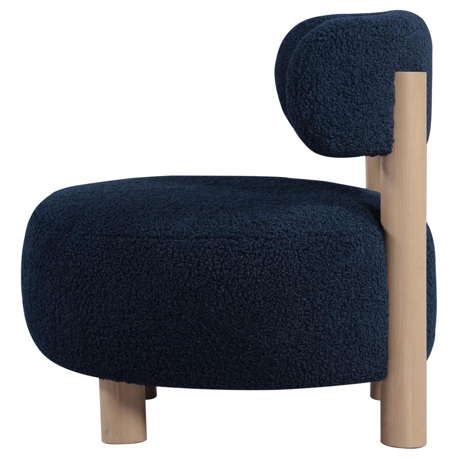 Zonie Boucle Upholstered Barrel Back Accent Chair Blue view 5