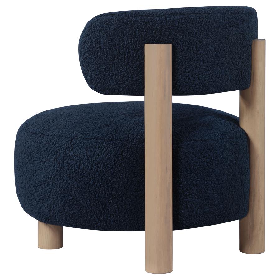 Zonie Boucle Upholstered Barrel Back Accent Chair Blue view 6