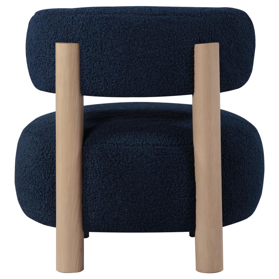 Zonie Boucle Upholstered Barrel Back Accent Chair Blue view 7