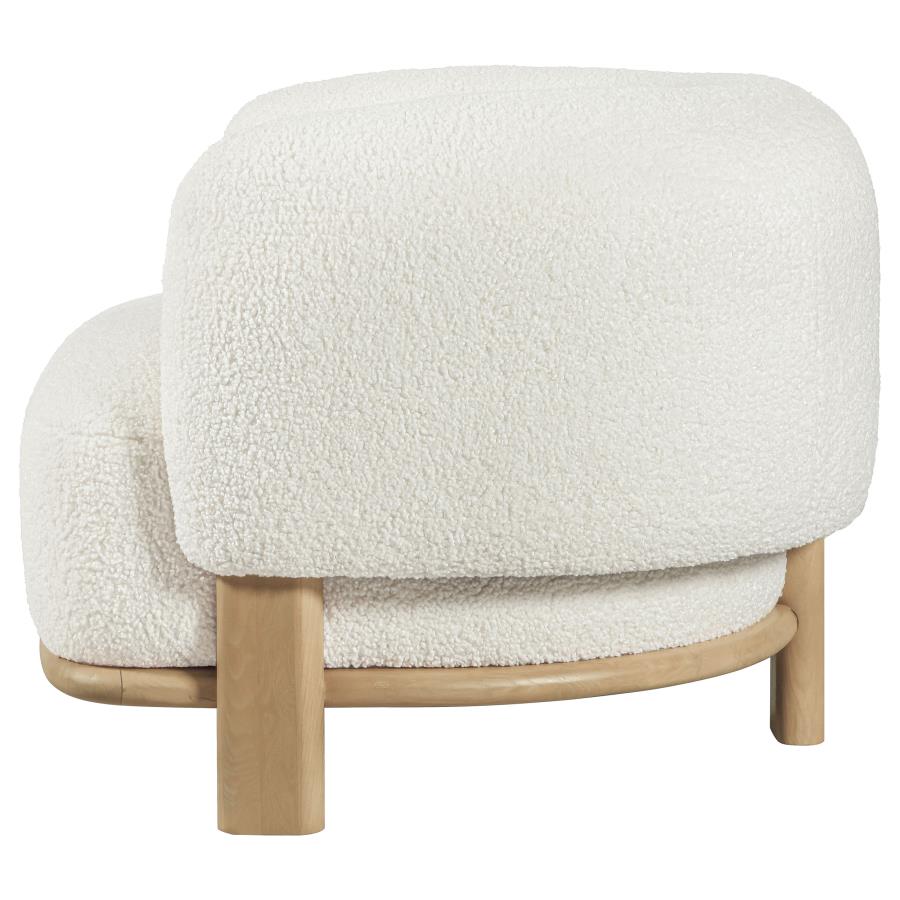 Lawler Upholstered Barrel Back Accent Chair Ivory and Natural view 5