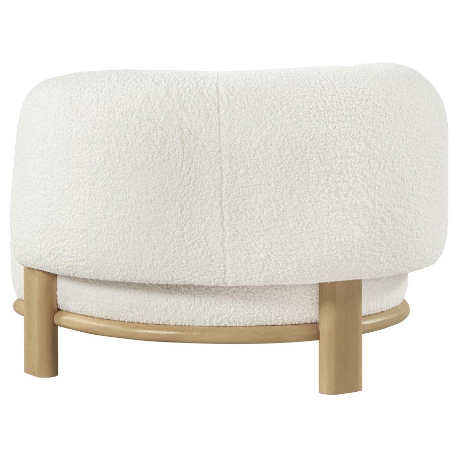 Lawler Upholstered Barrel Back Accent Chair Ivory and Natural view 6