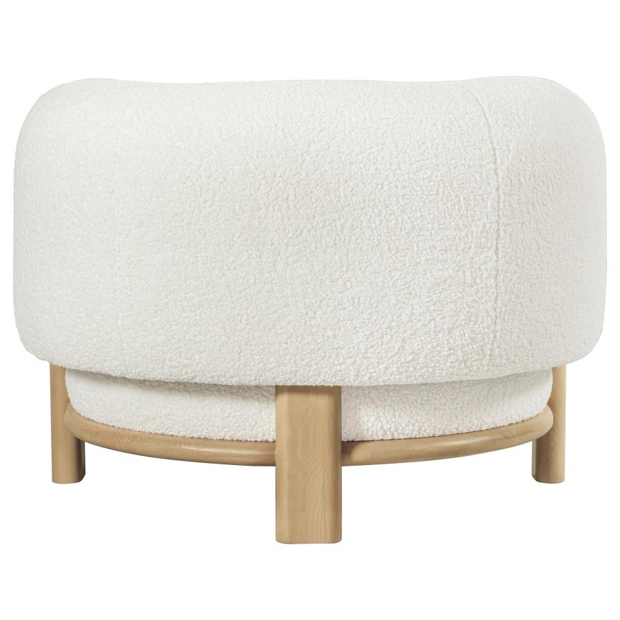 Lawler Upholstered Barrel Back Accent Chair Ivory and Natural view 7