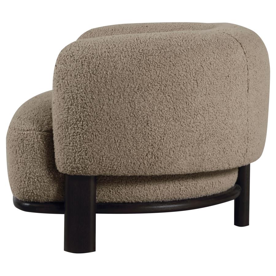 Lawler Upholstered Barrel Back Accent Chair Brown and Black view 5