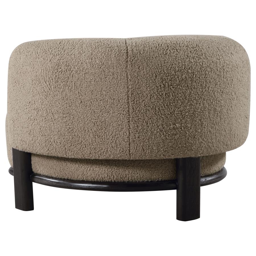 Lawler Upholstered Barrel Back Accent Chair Brown and Black view 6