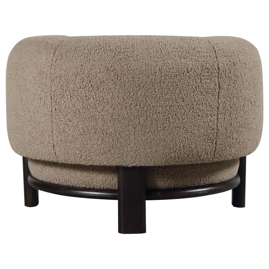 Lawler Upholstered Barrel Back Accent Chair Brown and Black view 7