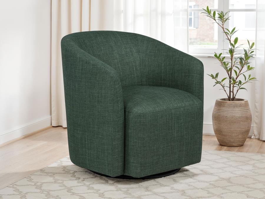 Mossbrook Fabric Upholstered Swivel Accent Chair Green view 2