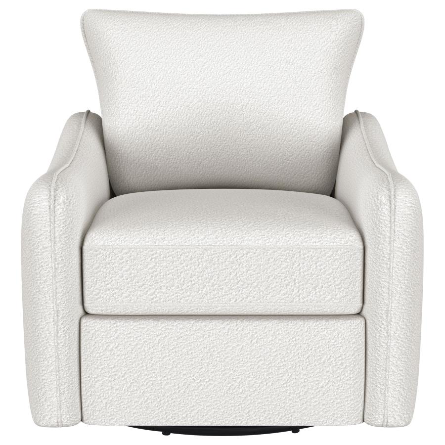 Madia Upholstered Sloped Arm Swivel Glider Chair Vanilla view 3