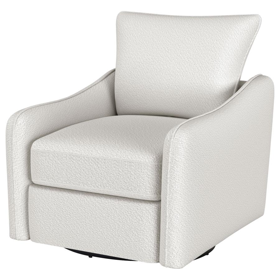Madia Upholstered Sloped Arm Swivel Glider Chair Vanilla view 4
