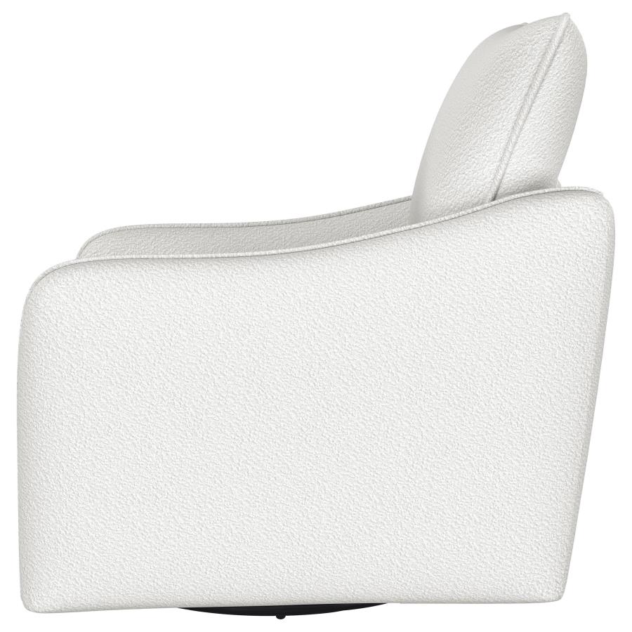 Madia Upholstered Sloped Arm Swivel Glider Chair Vanilla view 5