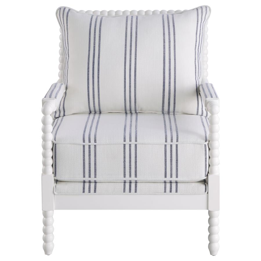 Blanchett Upholstered Bobbin Accent Chair White view 3
