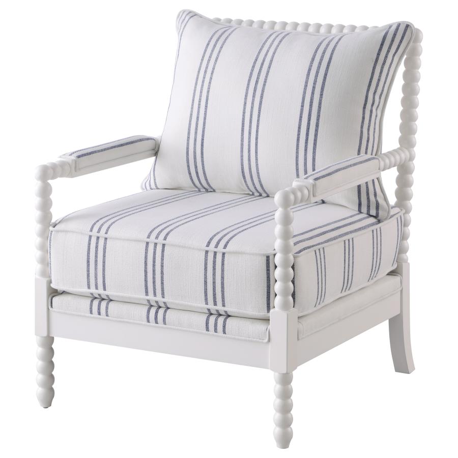 Blanchett Upholstered Bobbin Accent Chair White view 4