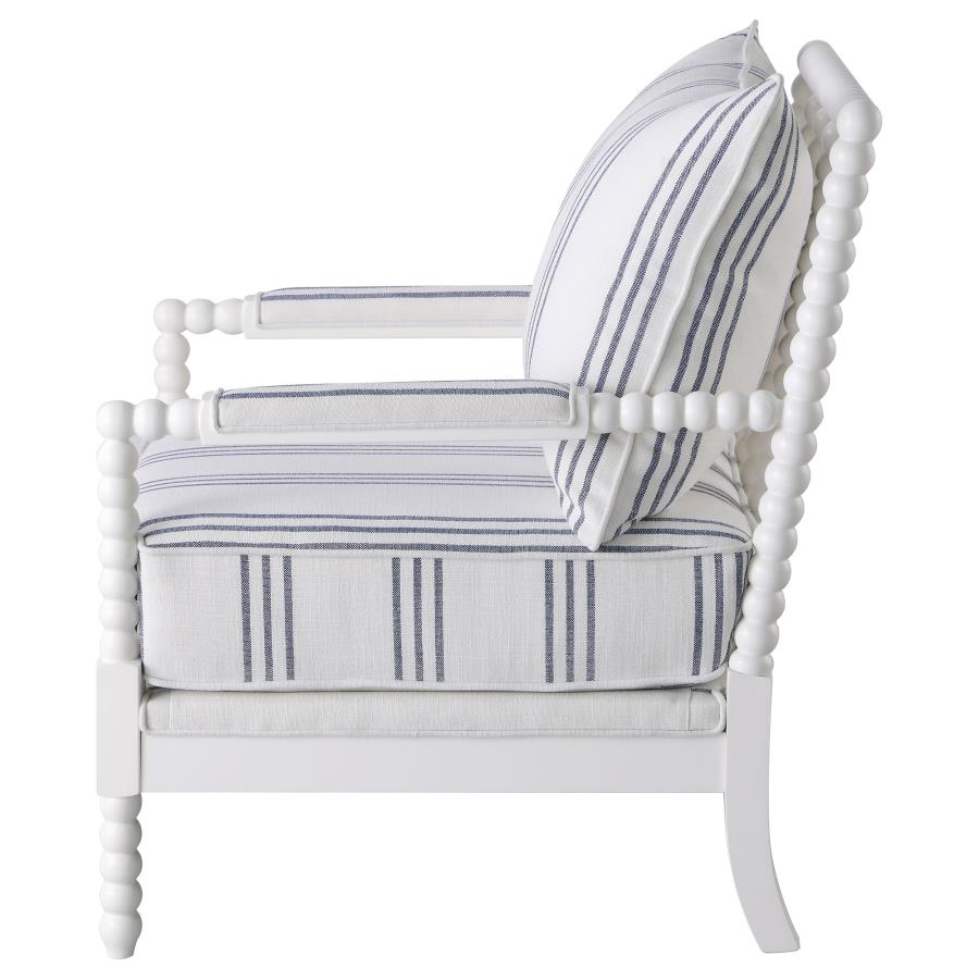 Blanchett Upholstered Bobbin Accent Chair White view 5