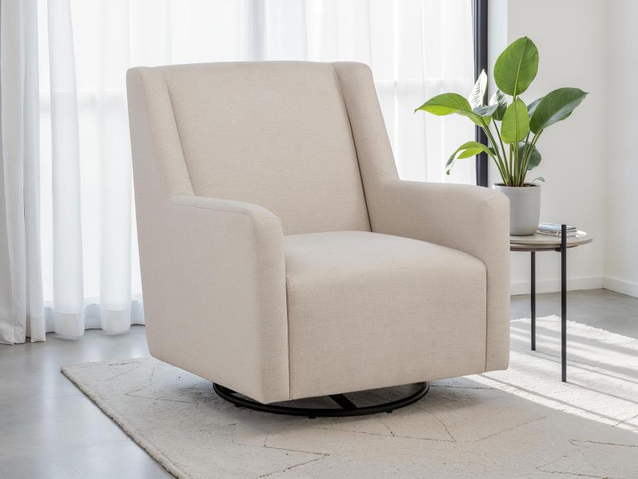 Sorrel Fabric Upholstered Swivel Glider Arm Chair Latte view 2