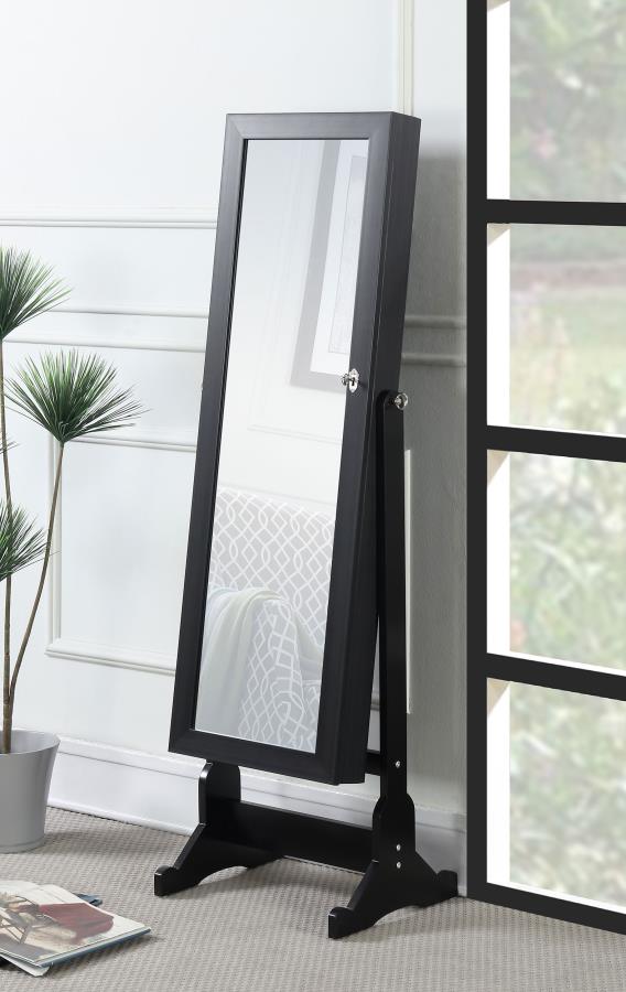 Tutuola Cheval Mirror with Jewelry Storage Black view 2
