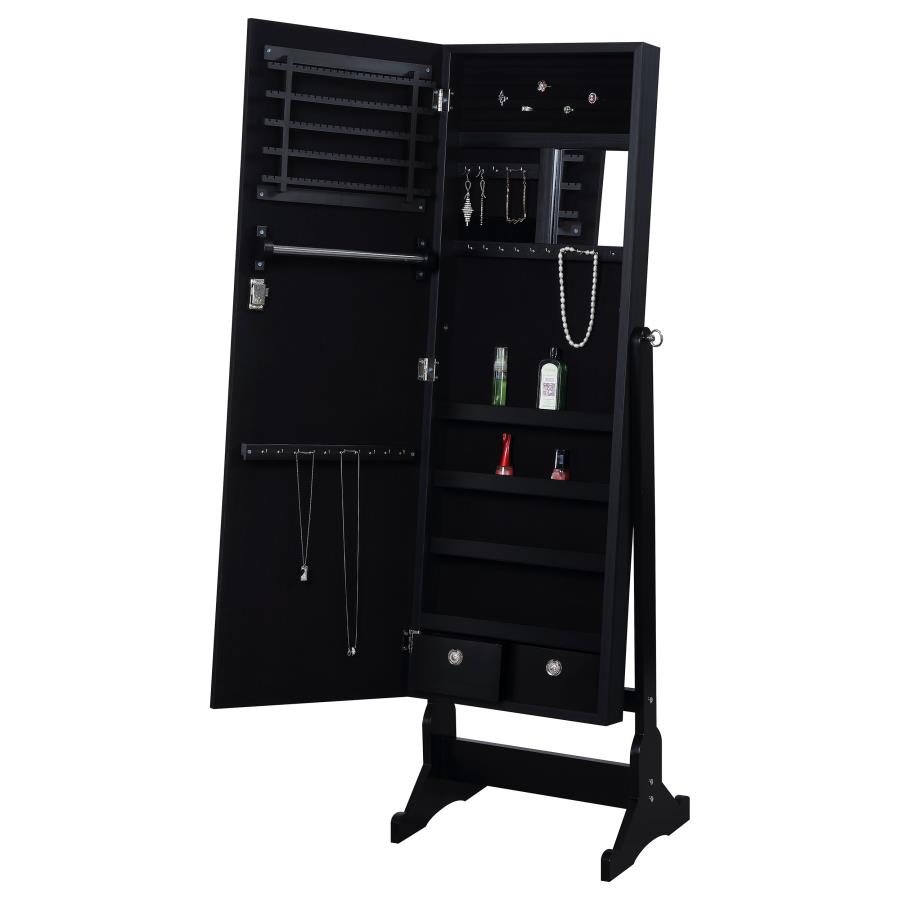 Tutuola Cheval Mirror with Jewelry Storage Black view 4