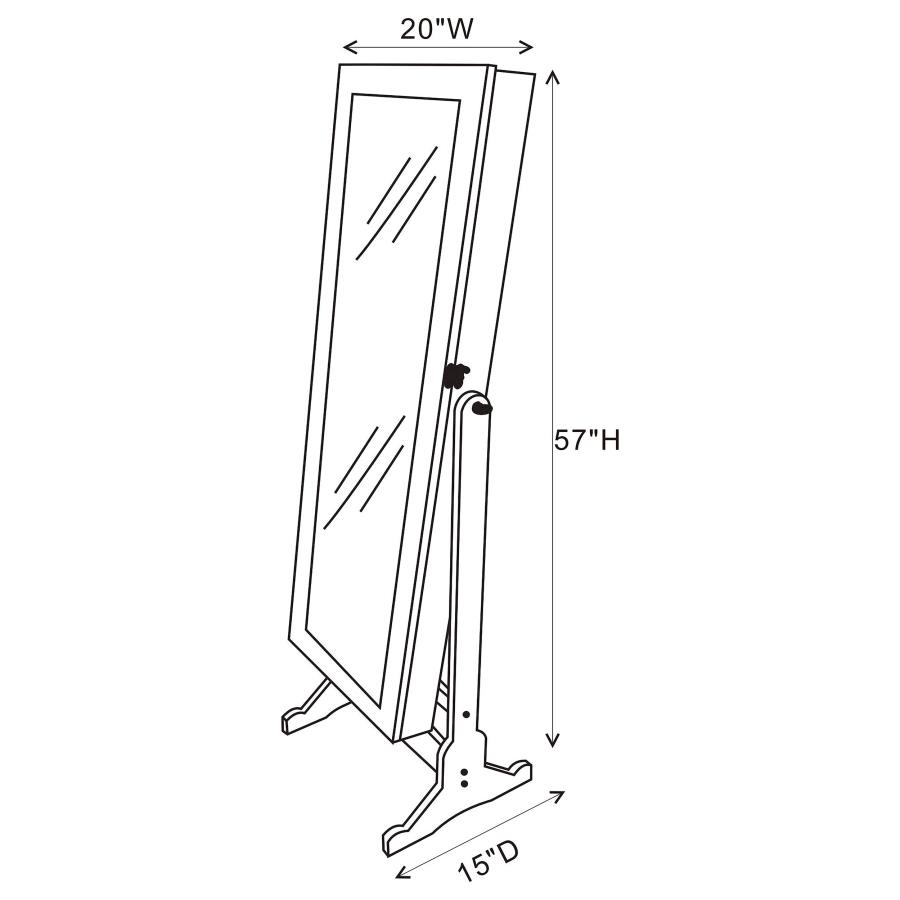 Tutuola Cheval Mirror with Jewelry Storage Black view 5