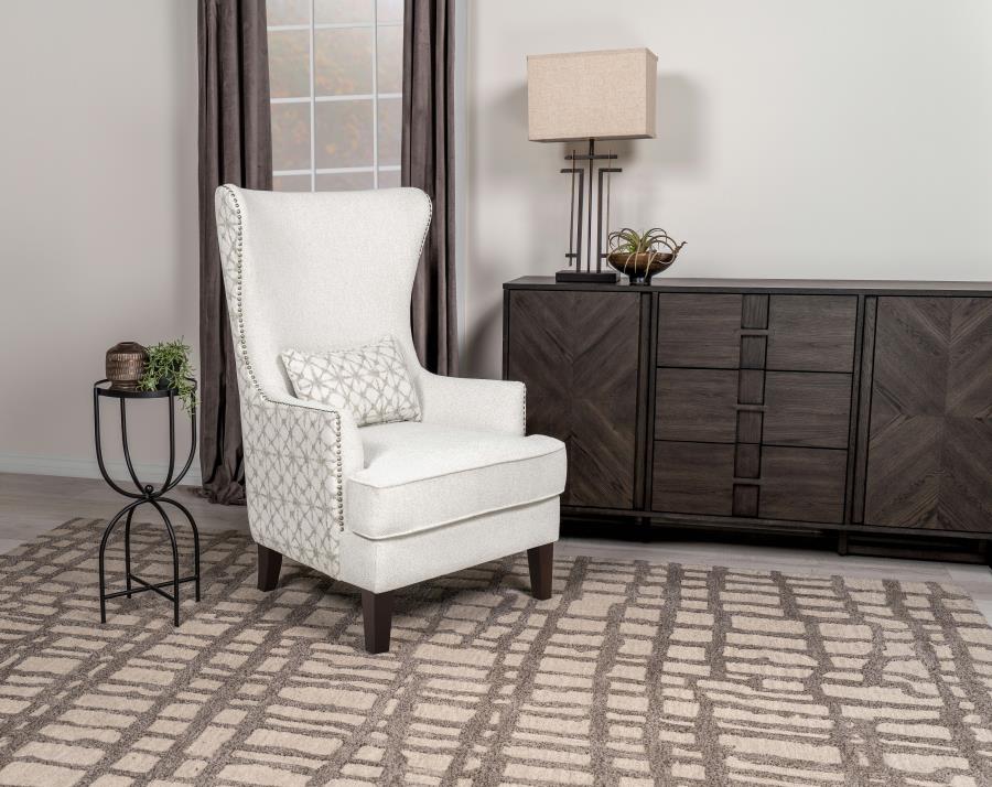 Pippin Upholstered High Wingback Accent Chair Latte view 2