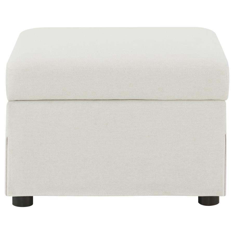 Winter Upholstered Hydraulic Lift Top Storage Ottoman Beige view 5