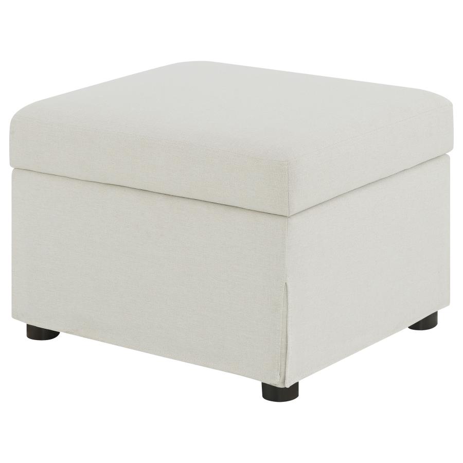Winter Upholstered Hydraulic Lift Top Storage Ottoman Beige view 6