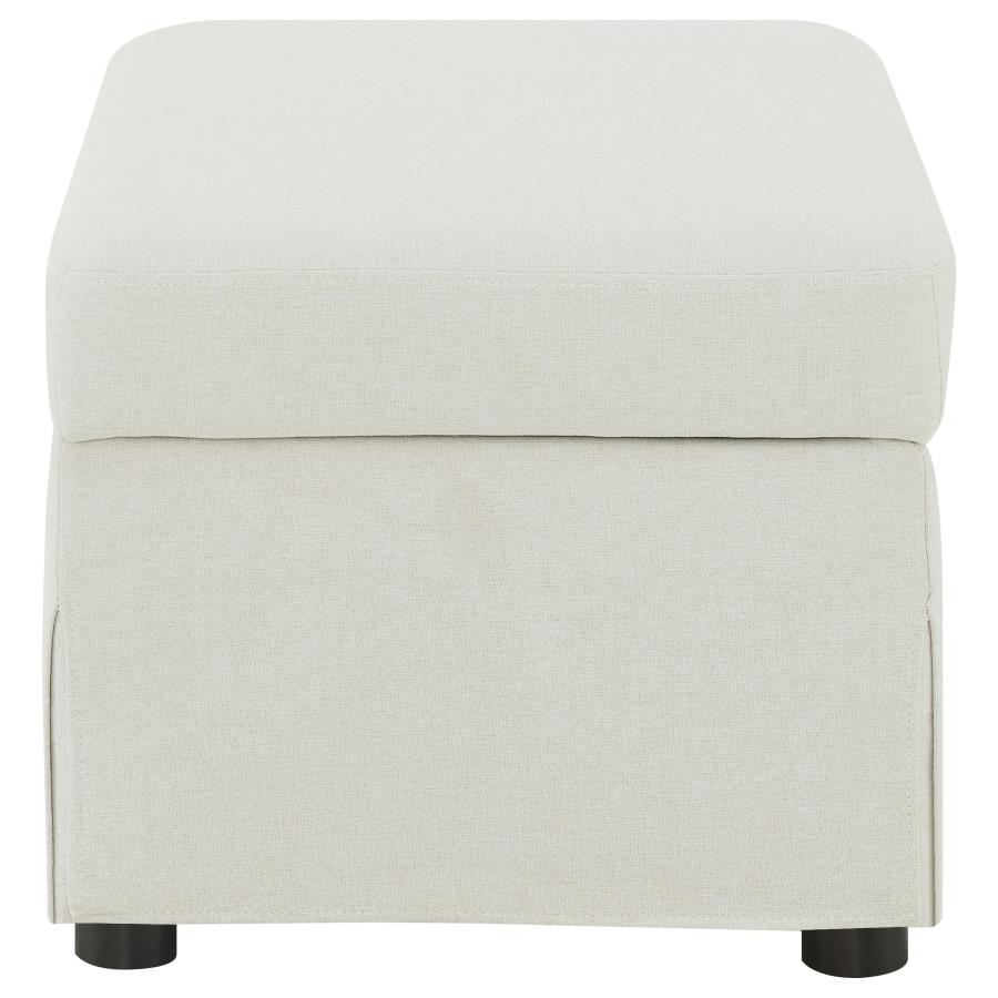 Winter Upholstered Hydraulic Lift Top Storage Ottoman Beige view 7