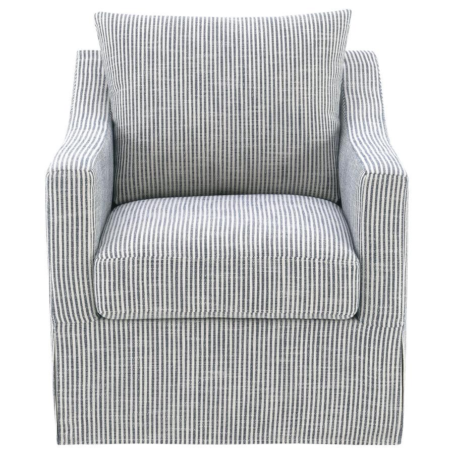 Winter Upholstered Sloped Arm Accent Swivel Chair Grey view 3