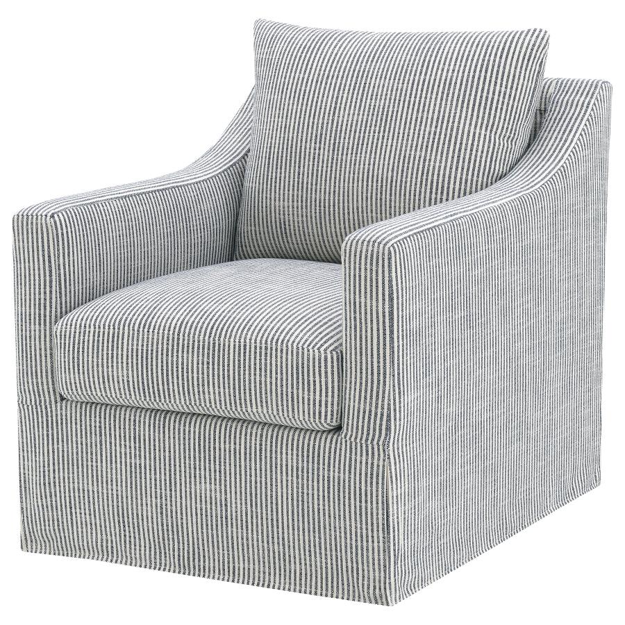 Winter Upholstered Sloped Arm Accent Swivel Chair Grey view 4