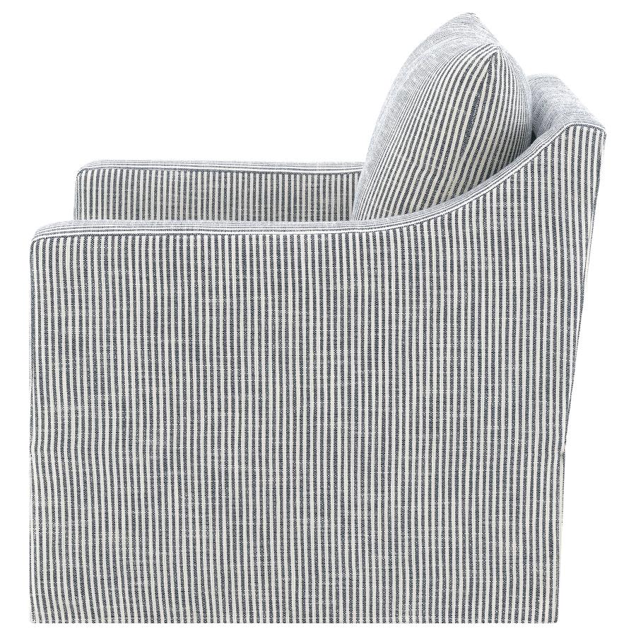 Winter Upholstered Sloped Arm Accent Swivel Chair Grey view 5
