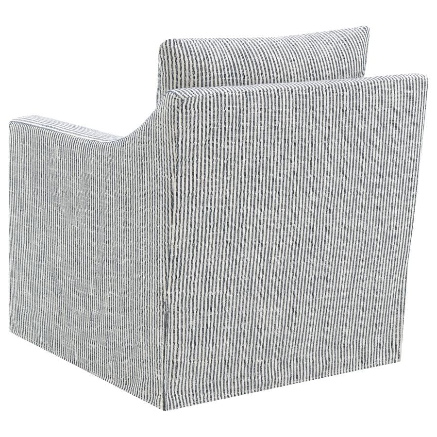 Winter Upholstered Sloped Arm Accent Swivel Chair Grey view 6