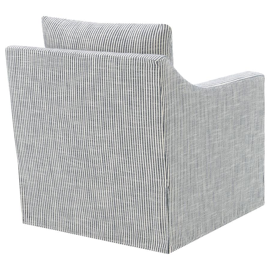Winter Upholstered Sloped Arm Accent Swivel Chair Grey view 7