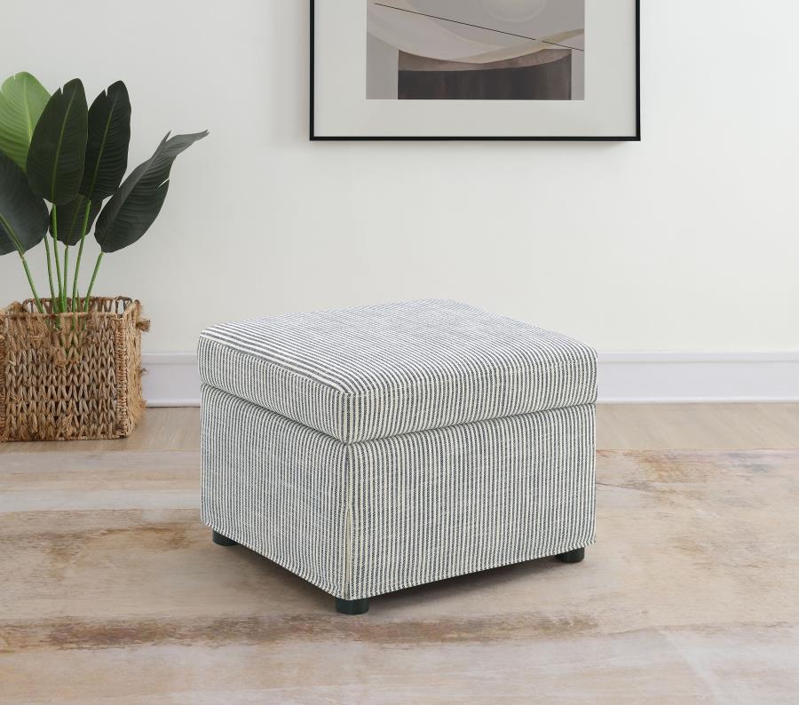 Winter Upholstered Hydraulic Lift Top Storage Ottoman Grey view 2