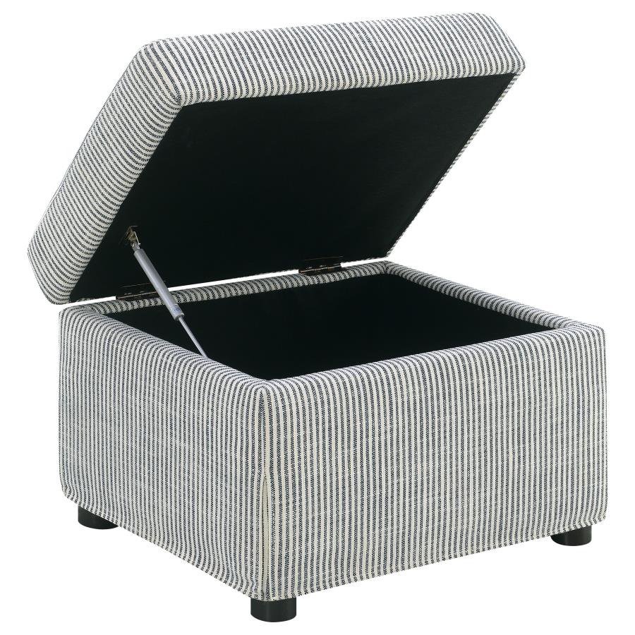 Winter Upholstered Hydraulic Lift Top Storage Ottoman Grey view 4
