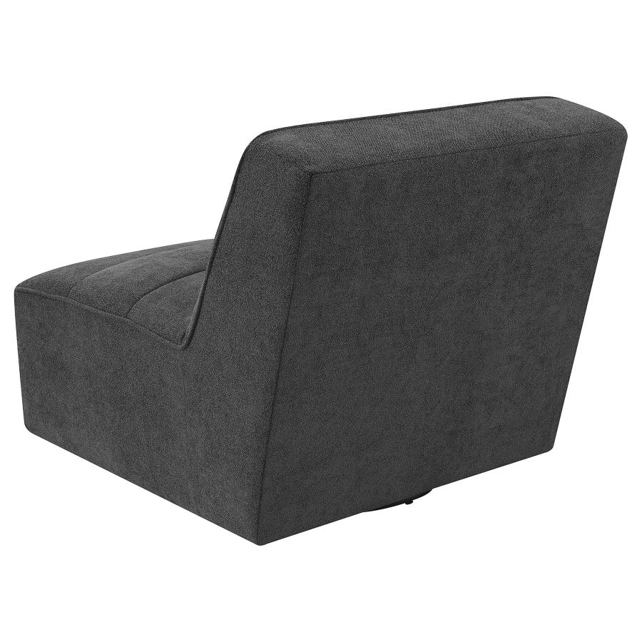 Cobie Upholstered Armless Swivel Chair Dark Charcoal view 6