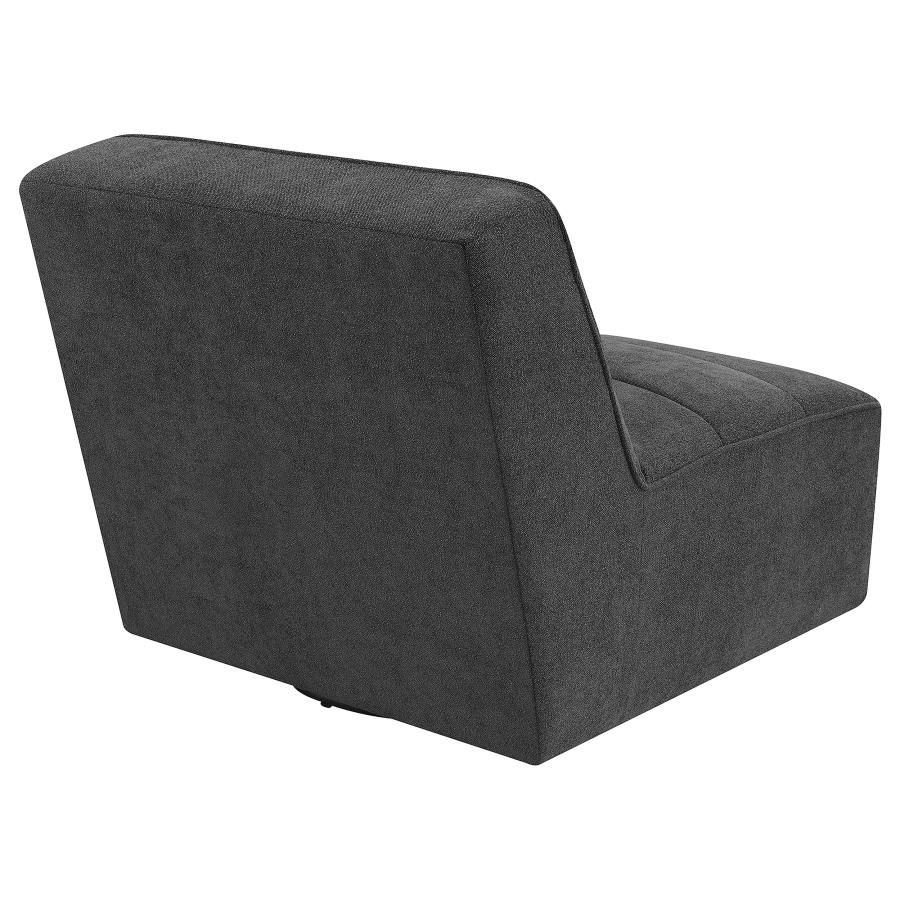 Cobie Upholstered Armless Swivel Chair Dark Charcoal view 7
