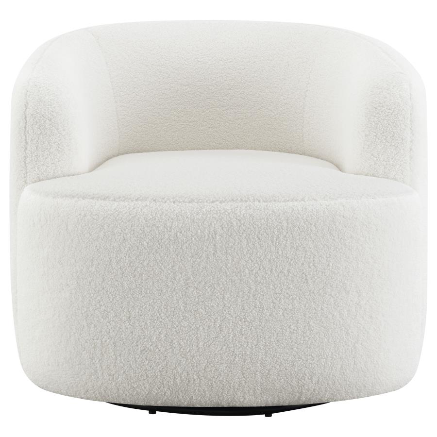 Hudson Faux Sheepskin Upholstered Swivel Chair Natural view 3