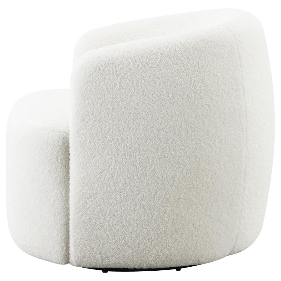 Hudson Faux Sheepskin Upholstered Swivel Chair Natural view 5