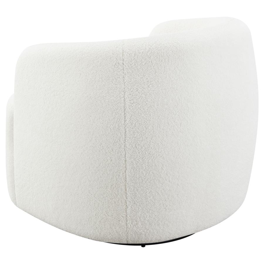 Hudson Faux Sheepskin Upholstered Swivel Chair Natural view 6