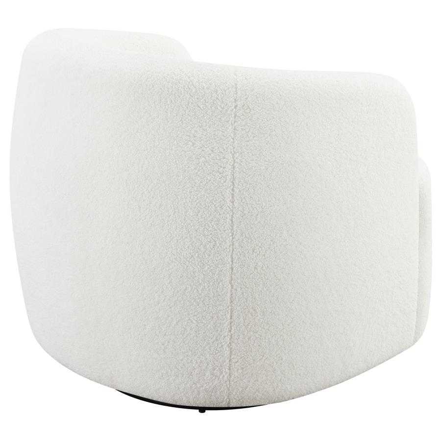 Hudson Faux Sheepskin Upholstered Swivel Chair Natural view 7