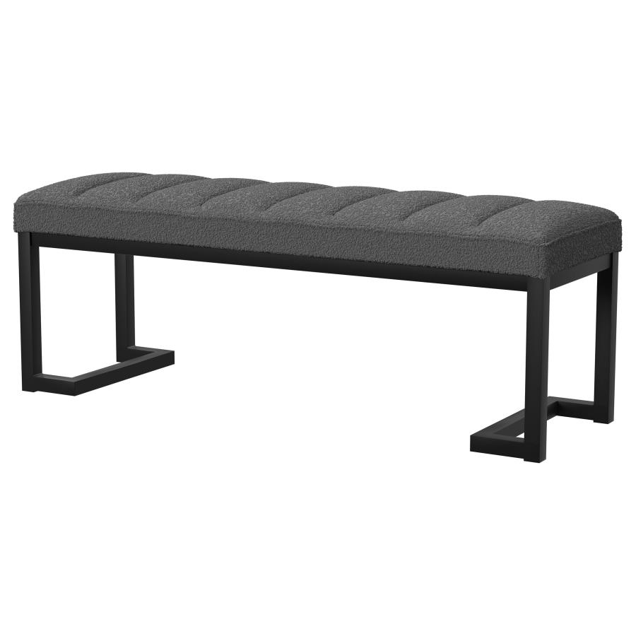 Mesa Boucle Upholstered Tufted Accent Bench Charcoal view 4