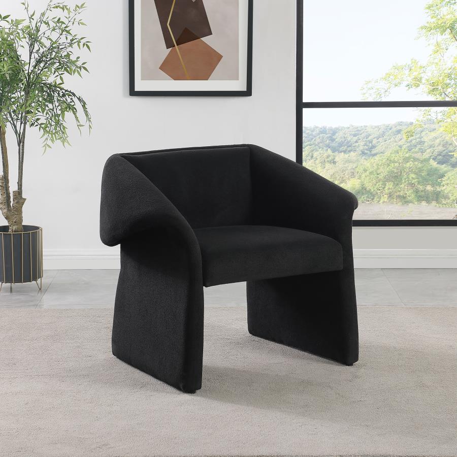 Ramsey Upholstered Sloped Arm Accent Chair Black view 2