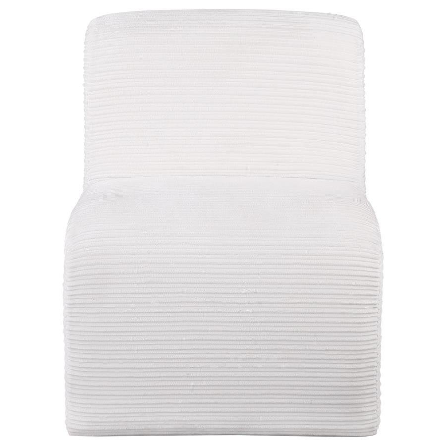 Drayton Upholstered Curved Armless Accent Chair Ivory view 3