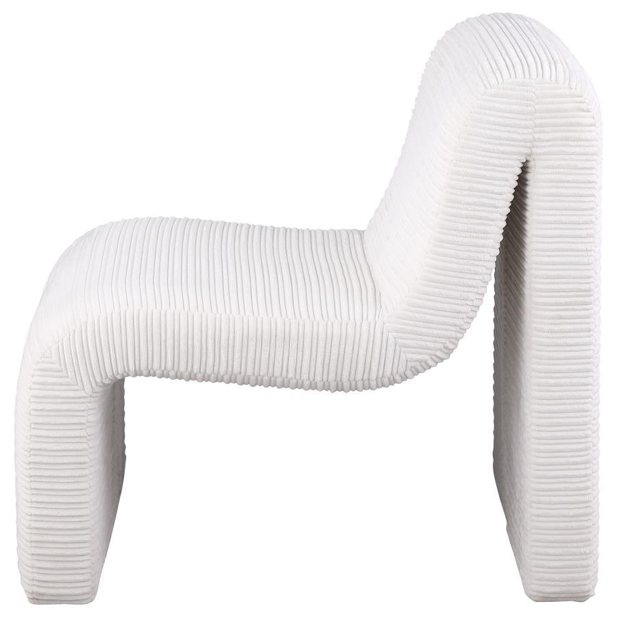 Drayton Upholstered Curved Armless Accent Chair Ivory view 5