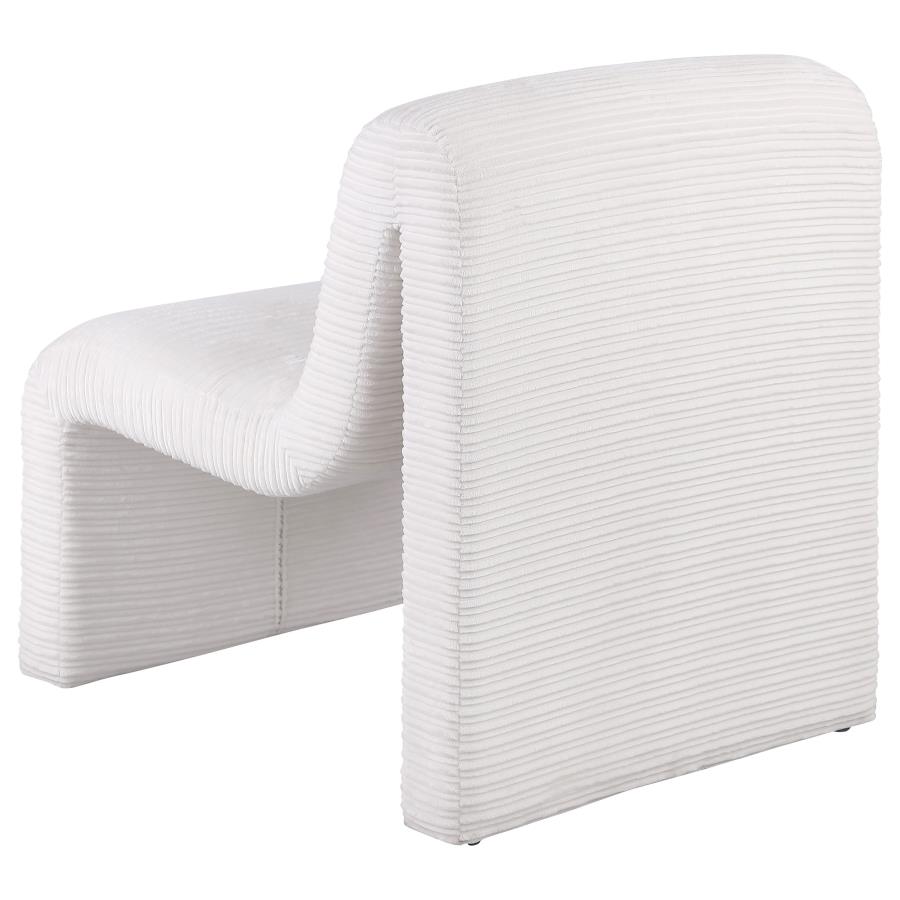 Drayton Upholstered Curved Armless Accent Chair Ivory view 6