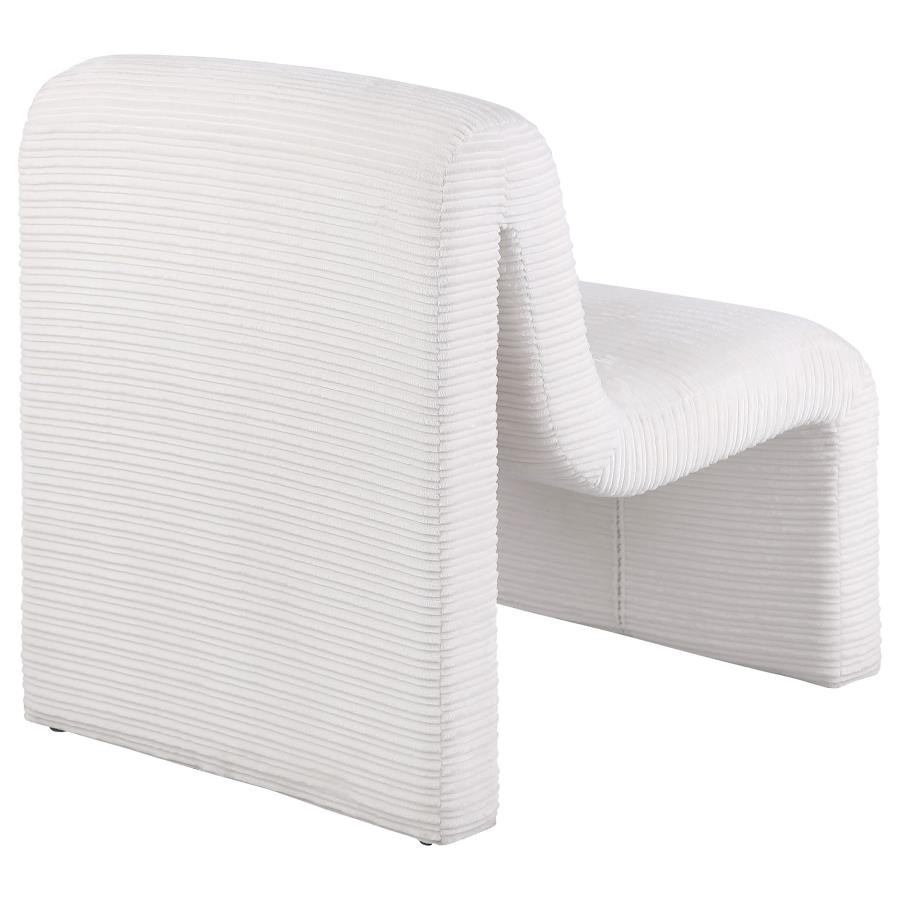 Drayton Upholstered Curved Armless Accent Chair Ivory view 7