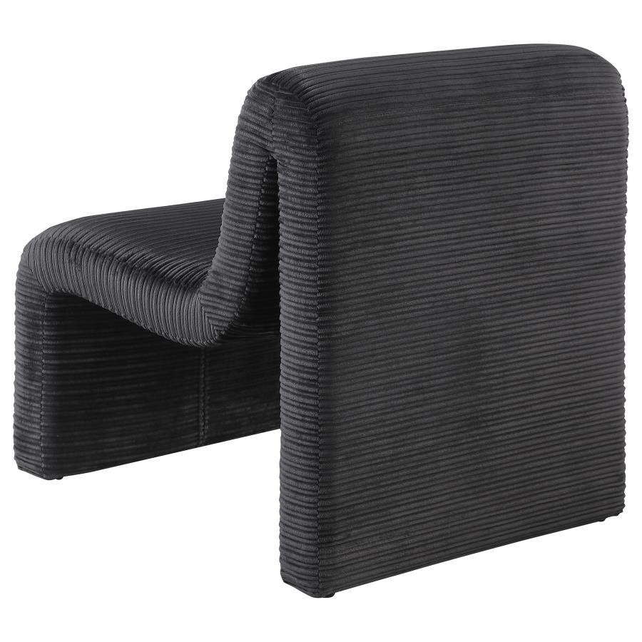 Drayton Upholstered Curved Armless Accent Chair Black view 6