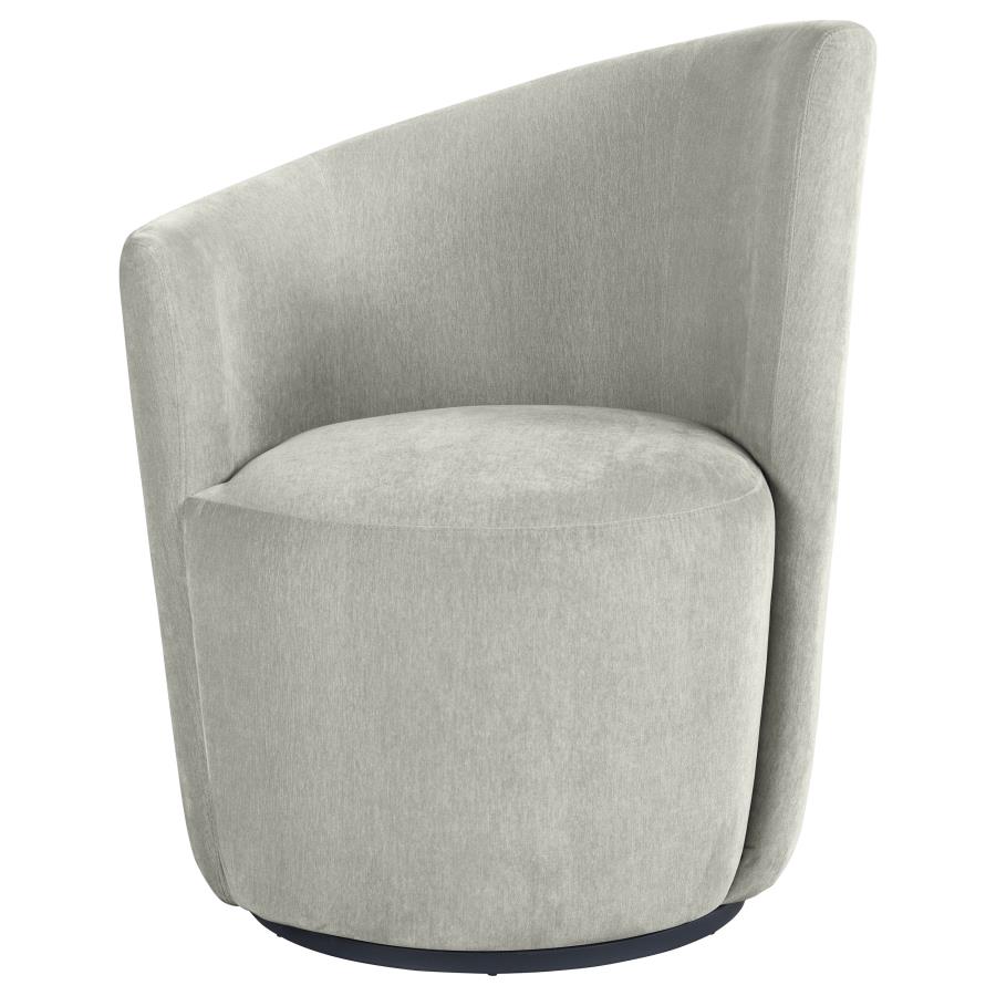 Nueva Upholstered Swivel Chair Curved Backrest Dove Grey view 3